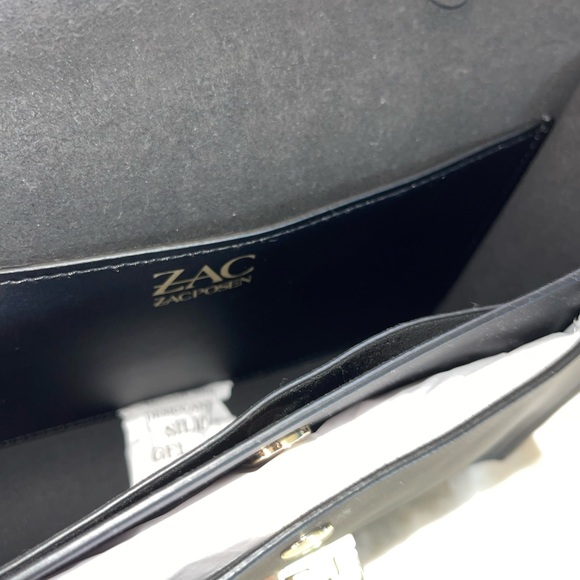 NEW WT Zac Zac Posen Eartha Medium Chain Shoulder Handbag Black Floral - Picture 6 of 13